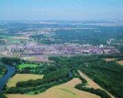 Letecký snímek Průmyslové zóny semtín